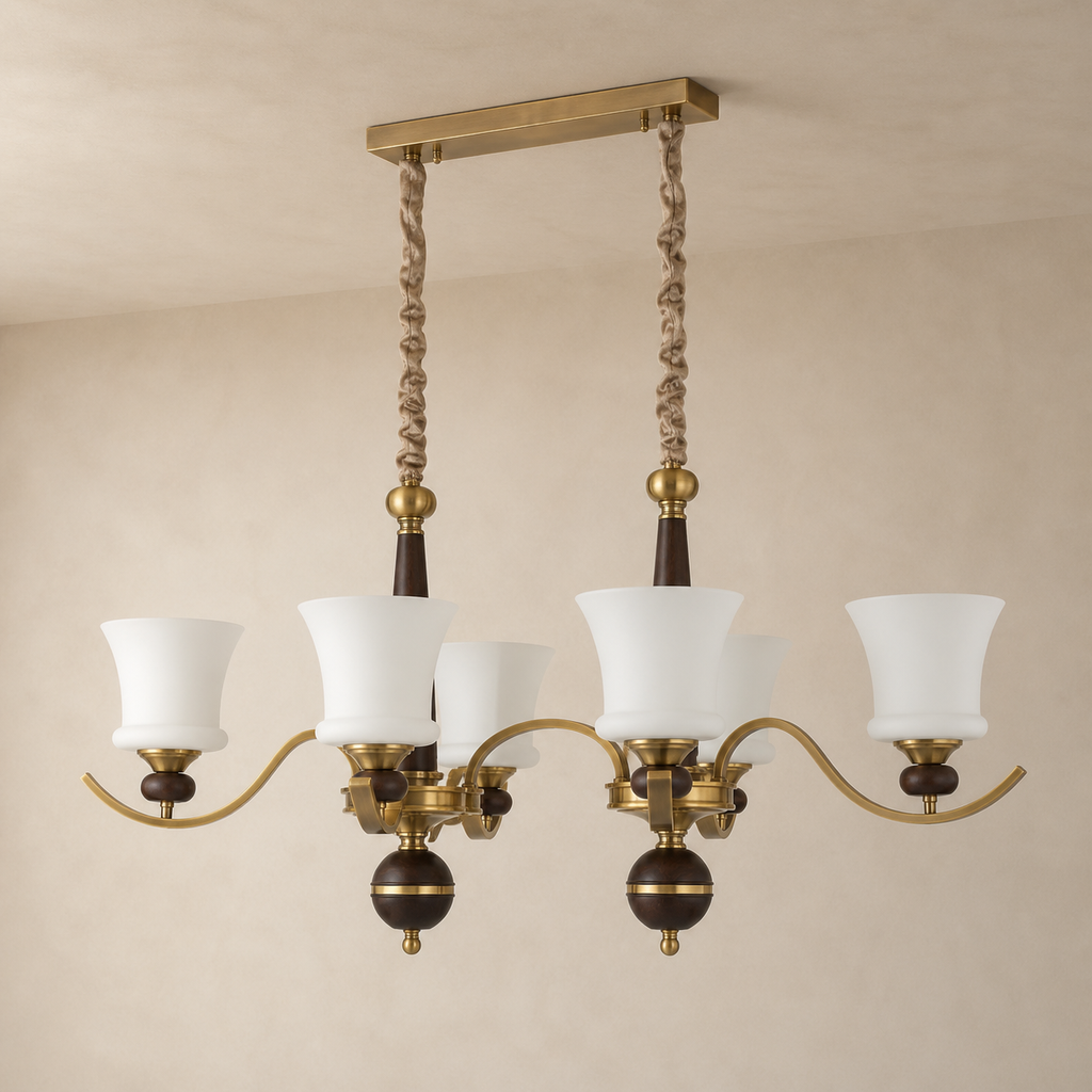 W&F Collection | Brontelle Opal Glass Linear Chandelier