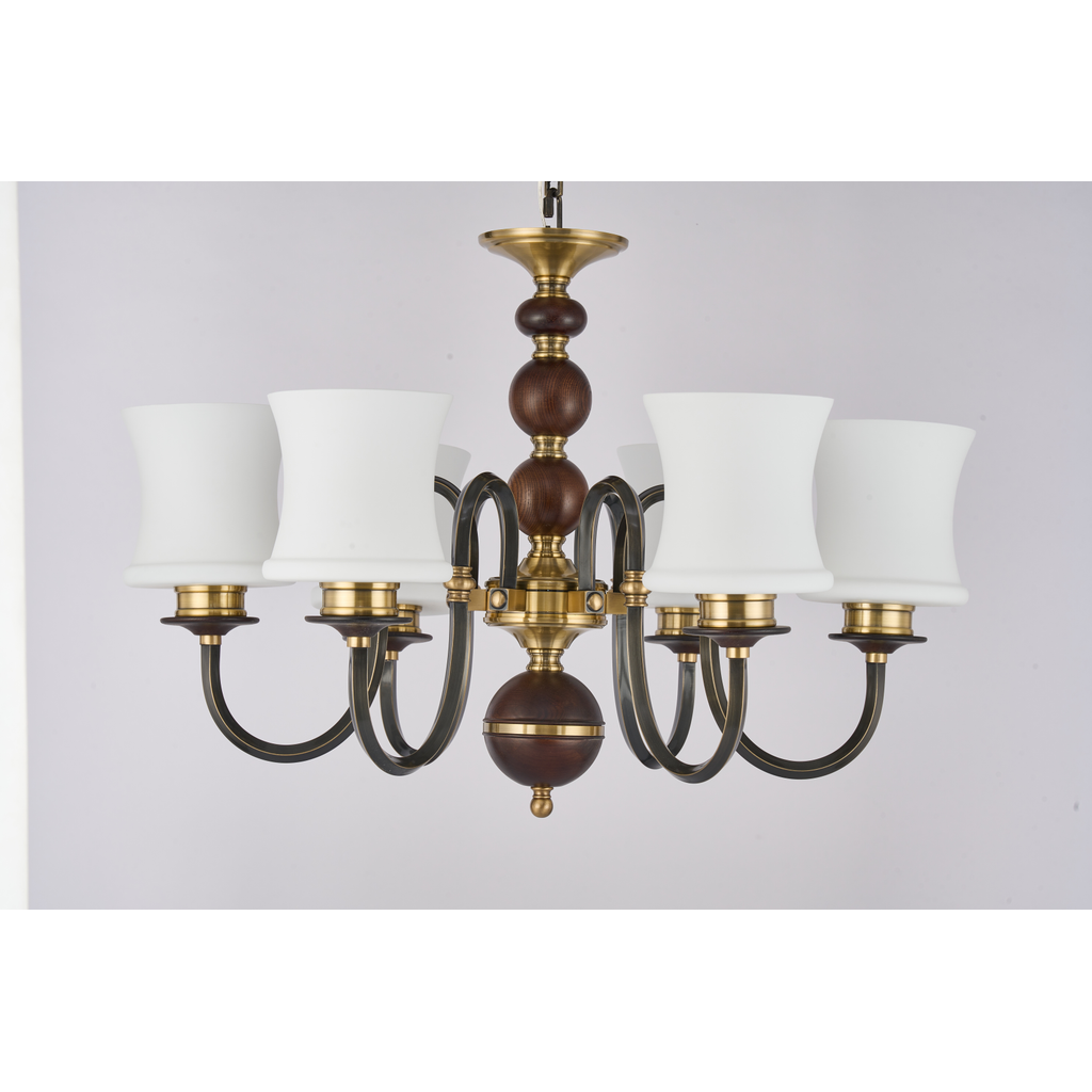 W&F Collection | Ebonelle Opal Glass Chandelier