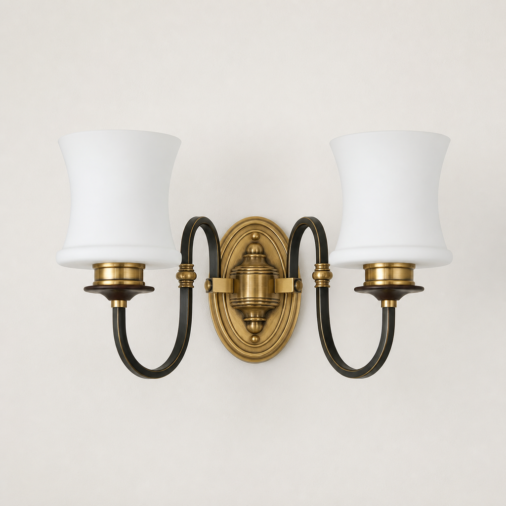 W&F Collection | Ebonelle Opal Glass Wall Sconce