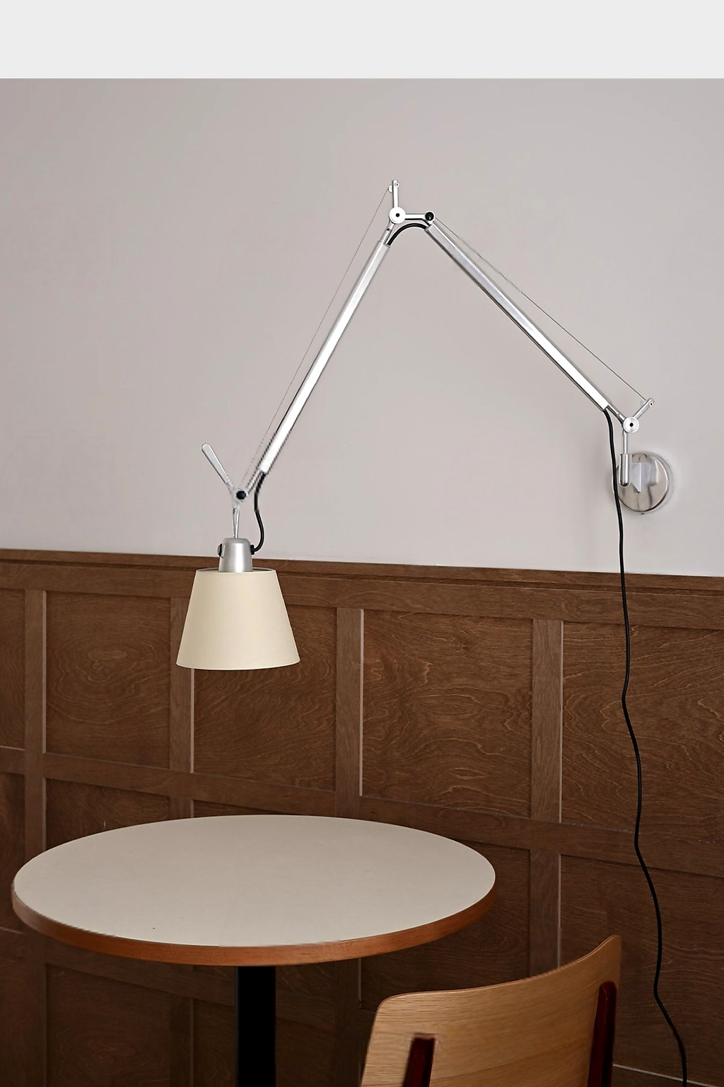 W&F Collection | Bauhaus Adjustable Parchment Swing Arm Wall Light