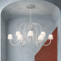 W&F Collection | Apollo Gray Aluminum and Opal Glass Chandelier