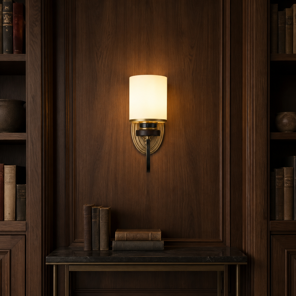 W&F Collection | Ashbourne Opal Glass Wall Sconce