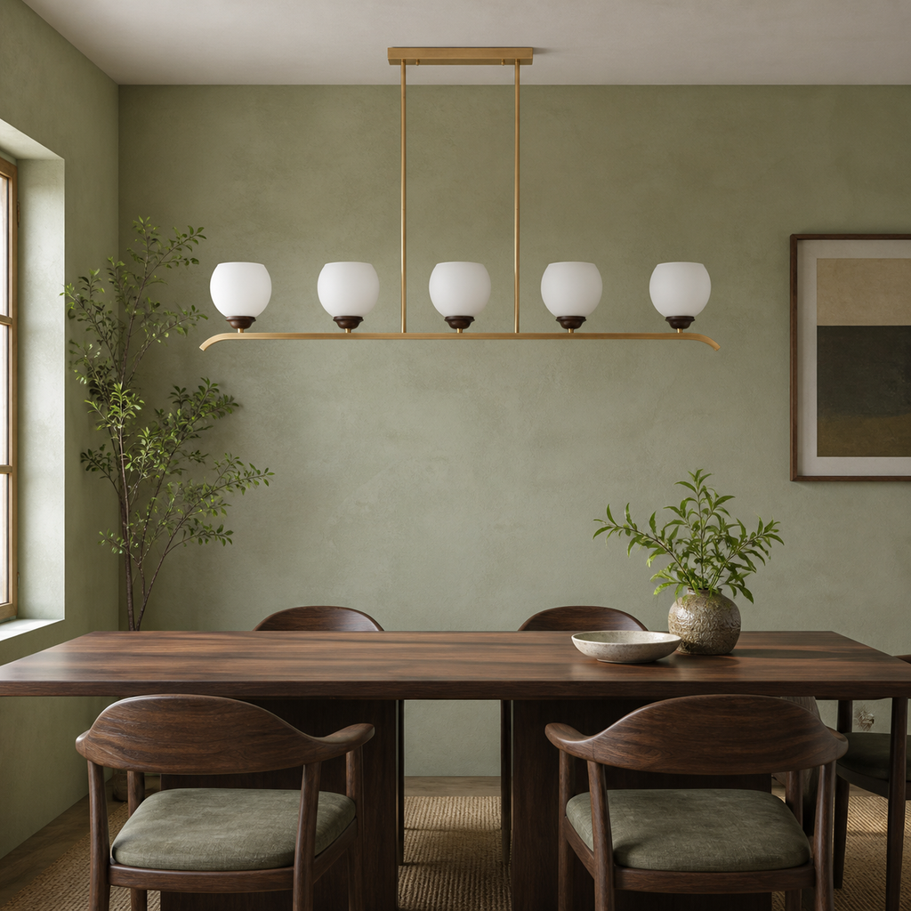 W&F Collection | Avelune Opal Globe Linear Chandelier