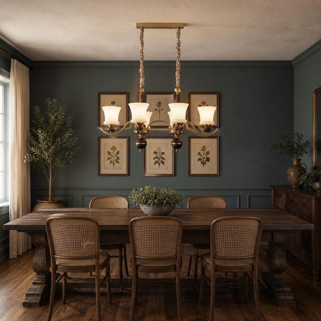 W&F Collection | Brontelle Opal Glass Linear Chandelier