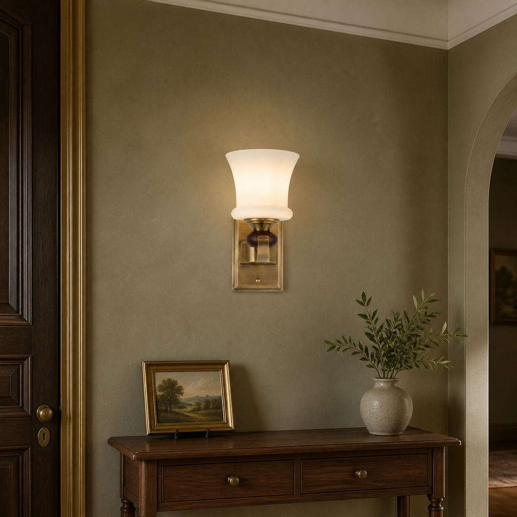 W&F Collection | Brontelle Opal Glass Wall Sconce