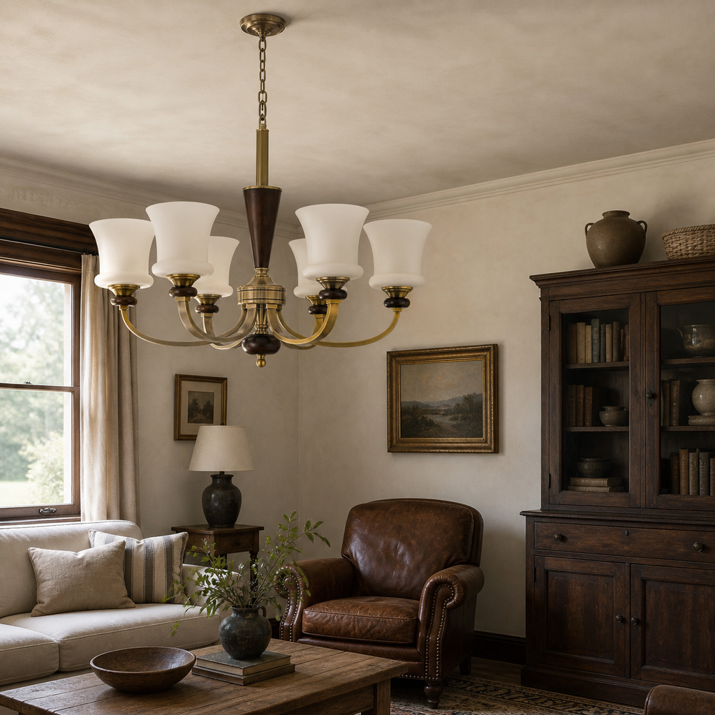 W&F Collection | Caldrienne Opal Glass Chandelier
