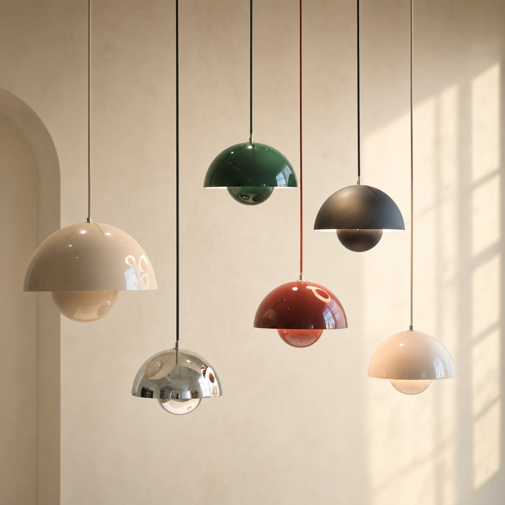 W&F Collection | Colorful Flowerpot Metal Dome Pendant Light