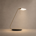 W&F Collection | Antique Brass Marble LED Table Lamp