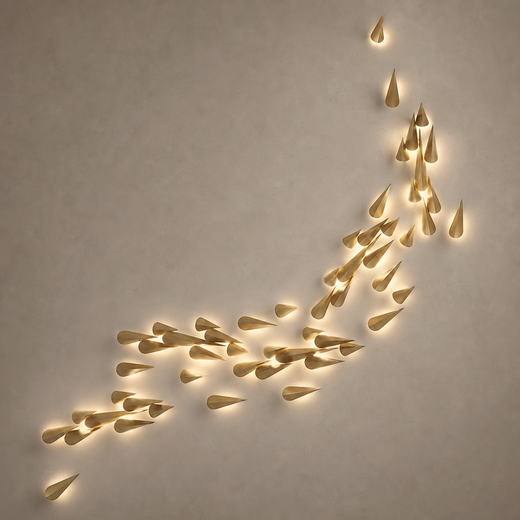 W&F Collection | Anodine Brass Leaf LED Wall Art Sconce