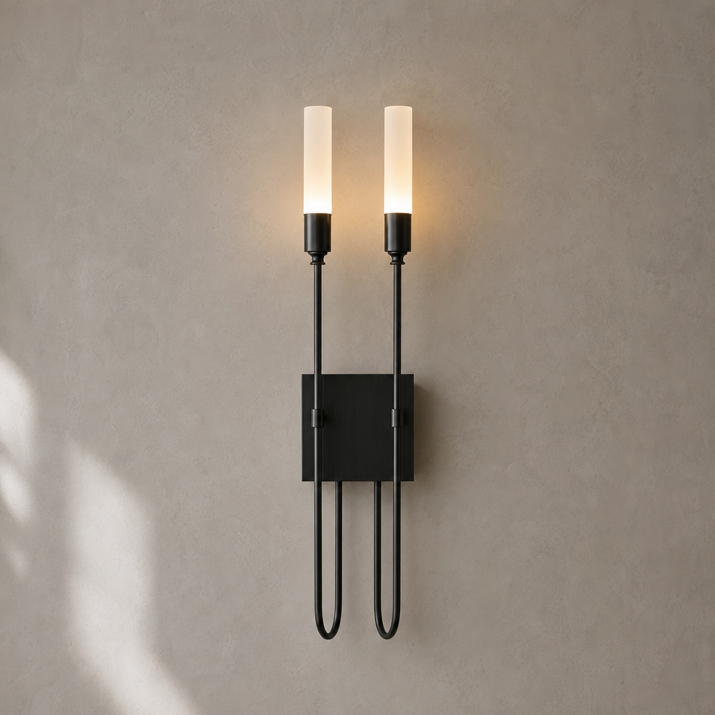 W&F Collection | Double Arrow Brass and Acrylic Wall Sconce