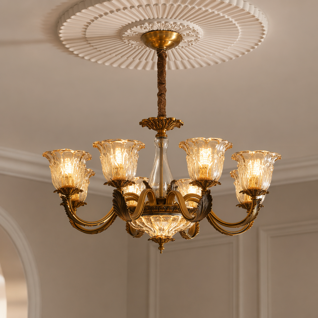 W&F Collection | Baroque Floral Glass Chandelier