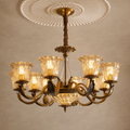 W&F Collection | Antique Brass Fluted Glass Chandelier