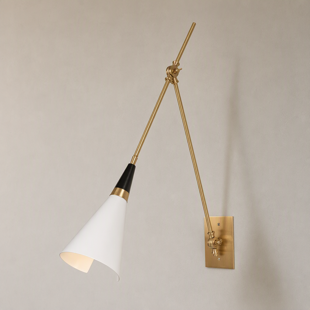 W&F Collection | Adjustable Brass Wall Sconce