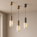 W&F Collection | Azurelith Blue Crystal Cylinder Pendant Light