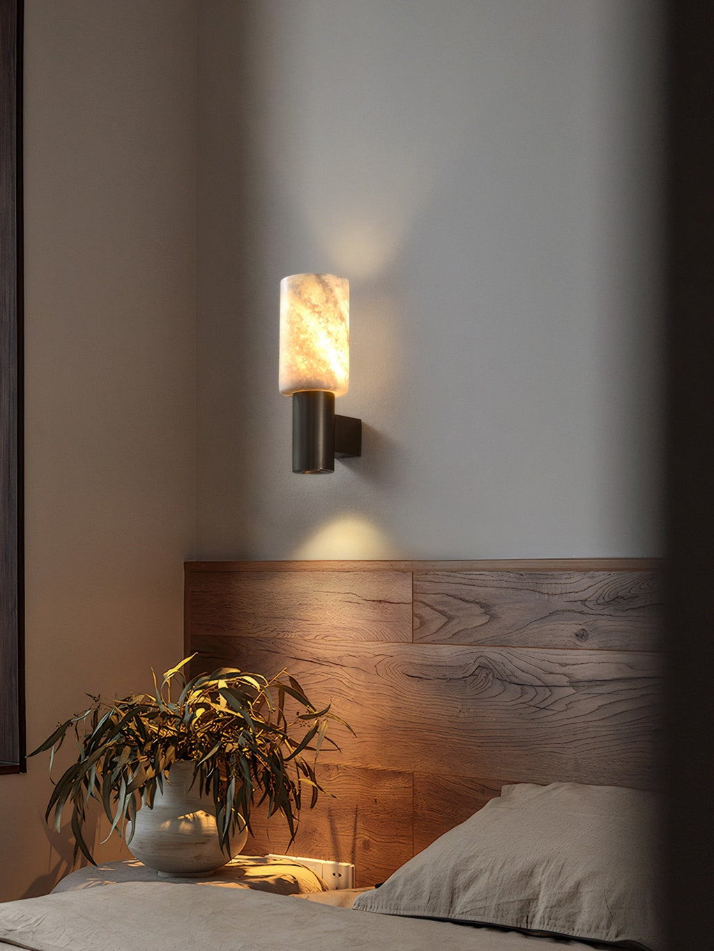 W&F Collection | Azurelith Blue Crystal Cylinder Wall Sconce