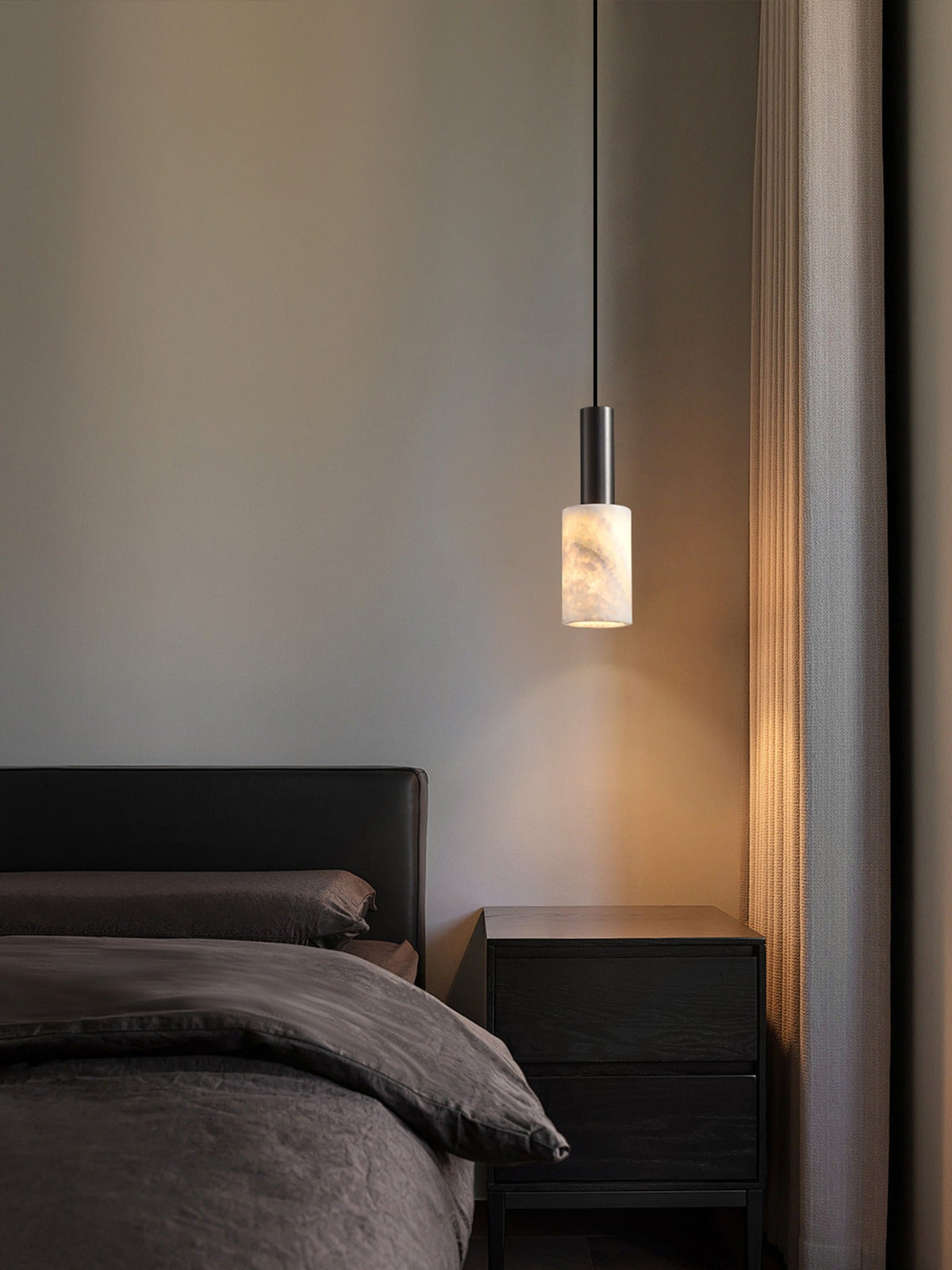 W&F Collection | Azurelith Blue Crystal Cylinder Pendant Light
