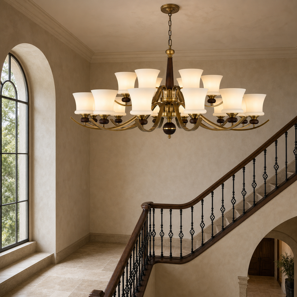 W&F Collection | Brontelle Opal Glass Chandelier