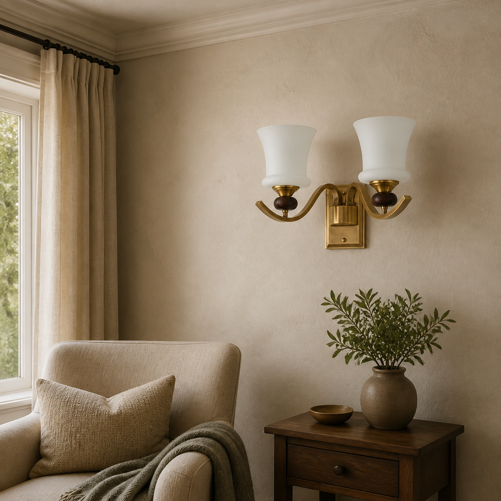 W&F Collection | Brontelle Opal Glass Wall Sconce