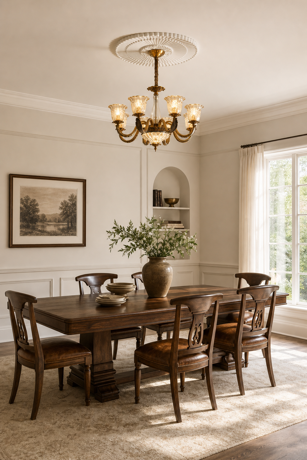 W&F Collection | Baroque Floral Glass Chandelier