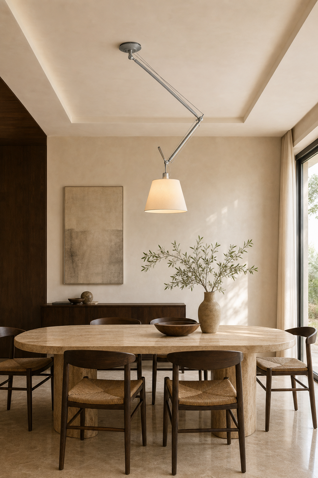 W&F Collection | Bauhaus Adjustable Swing Arm Pendant Light