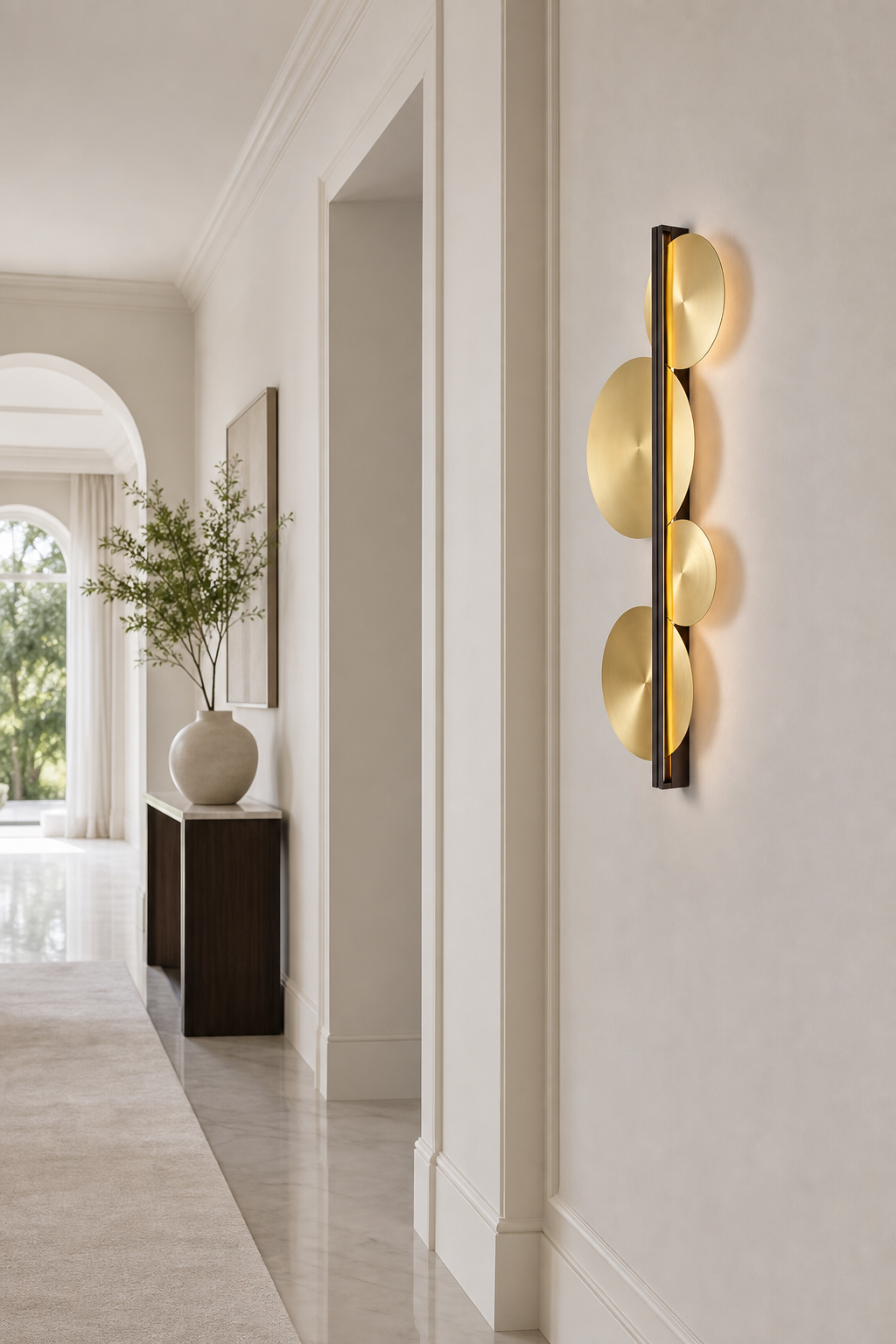W&F Collection | Brass Disc LED Wall Sconce