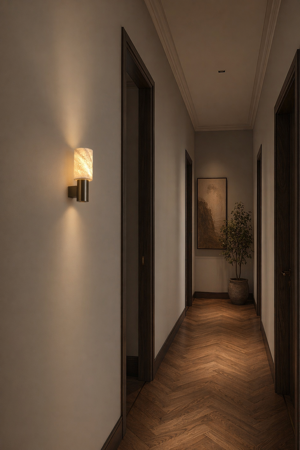 W&F Collection | Azurelith Blue Crystal Cylinder Wall Sconce