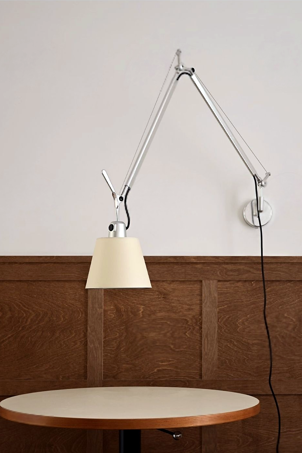 W&F Collection | Bauhaus Adjustable Parchment Swing Arm Wall Light