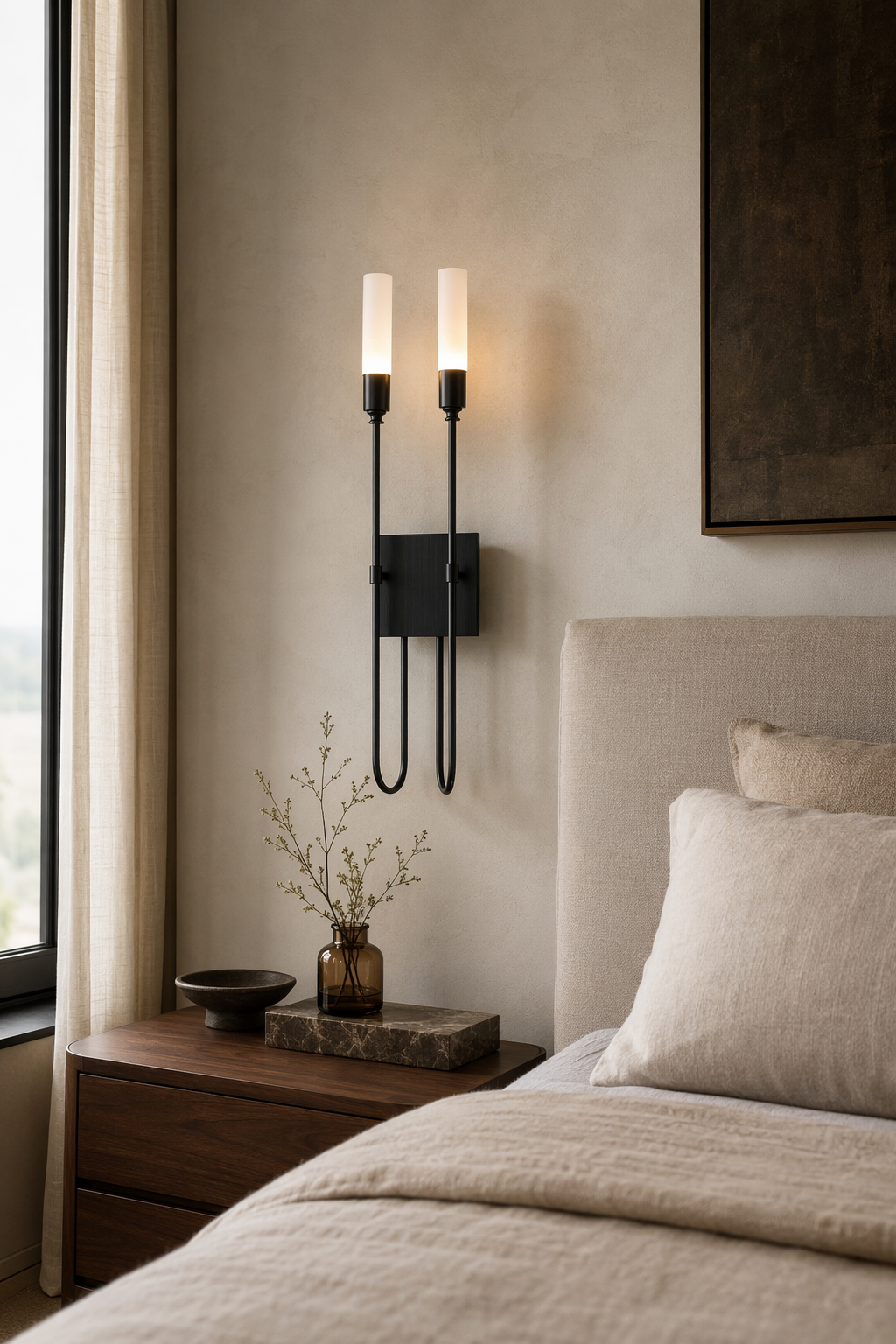 W&F Collection | Double Arrow Brass and Acrylic Wall Sconce