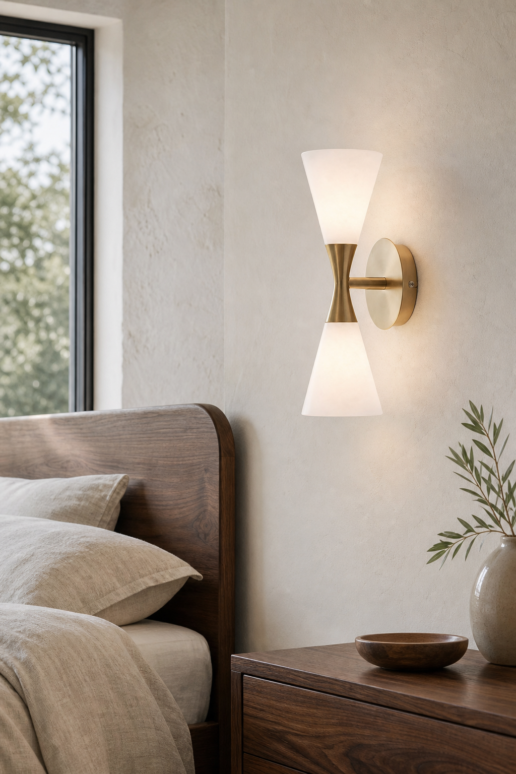 W&F Collection | Double-Ended Frosted Glass Wall Sconce