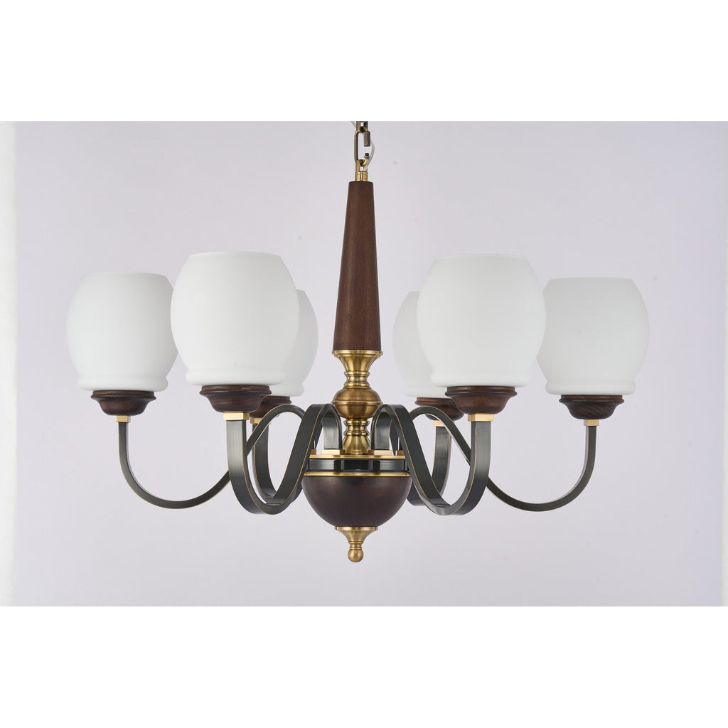 W&F Collection | Caldwell Rounded Opal Glass Chandelier