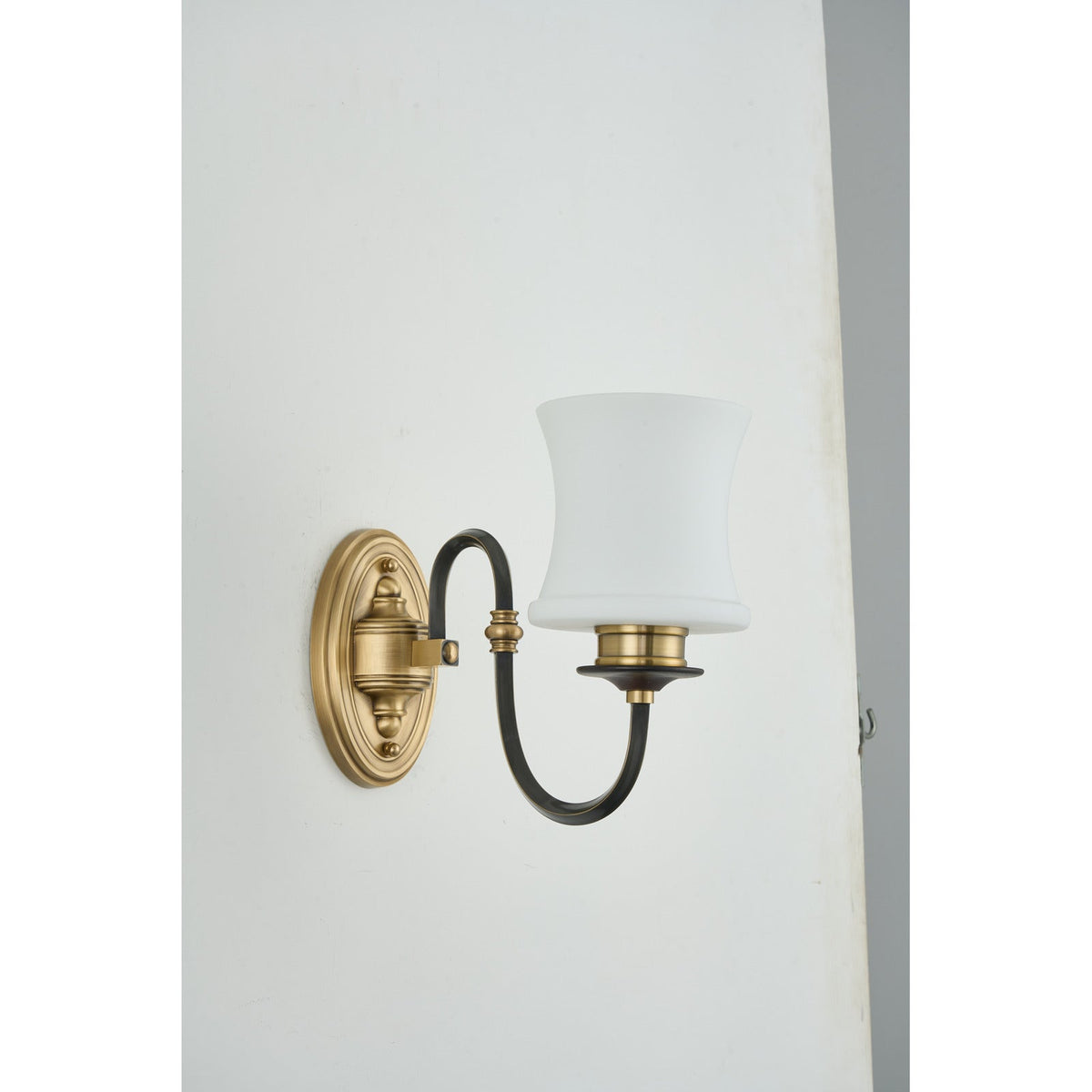 W&F Collection | Ebonelle Opal Glass Wall Sconce