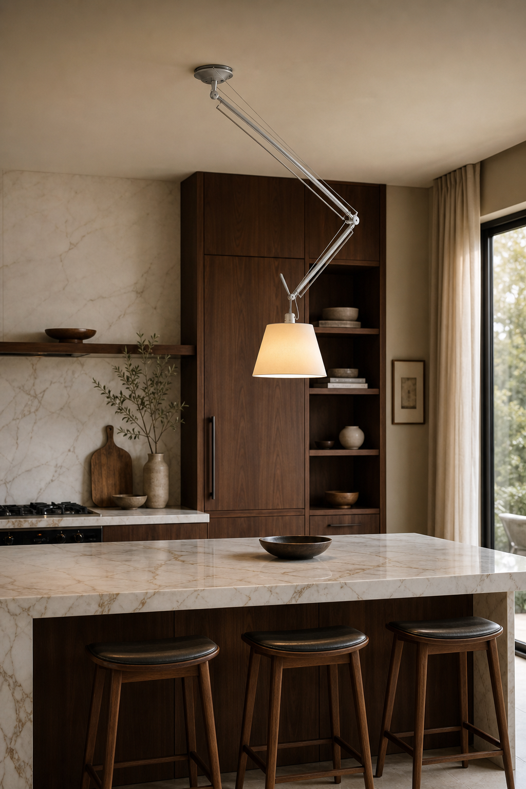 W&F Collection | Bauhaus Adjustable Swing Arm Pendant Light