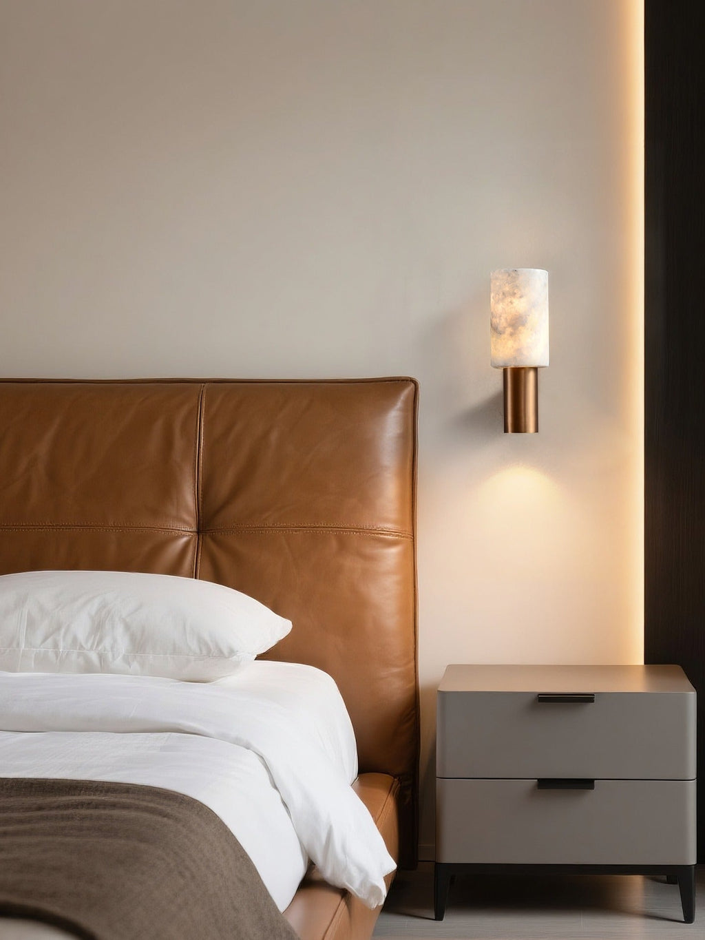W&F Collection | Azurelith Blue Crystal Cylinder Wall Sconce