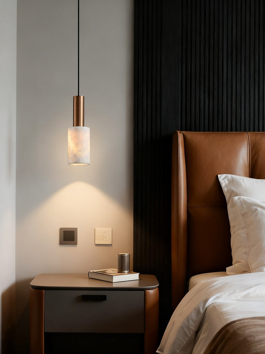 W&F Collection | Azurelith Blue Crystal Cylinder Pendant Light