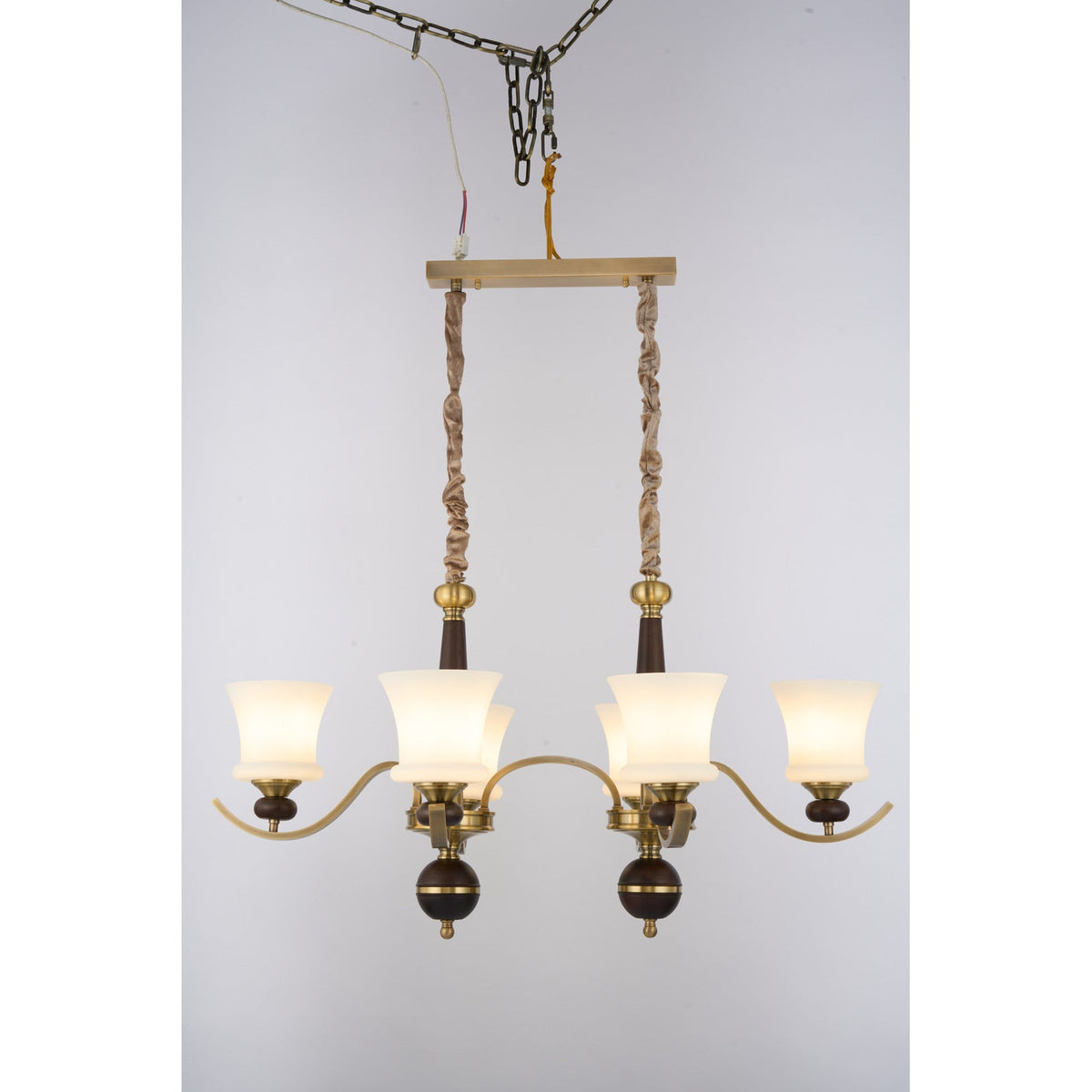 W&F Collection | Brontelle Opal Glass Linear Chandelier