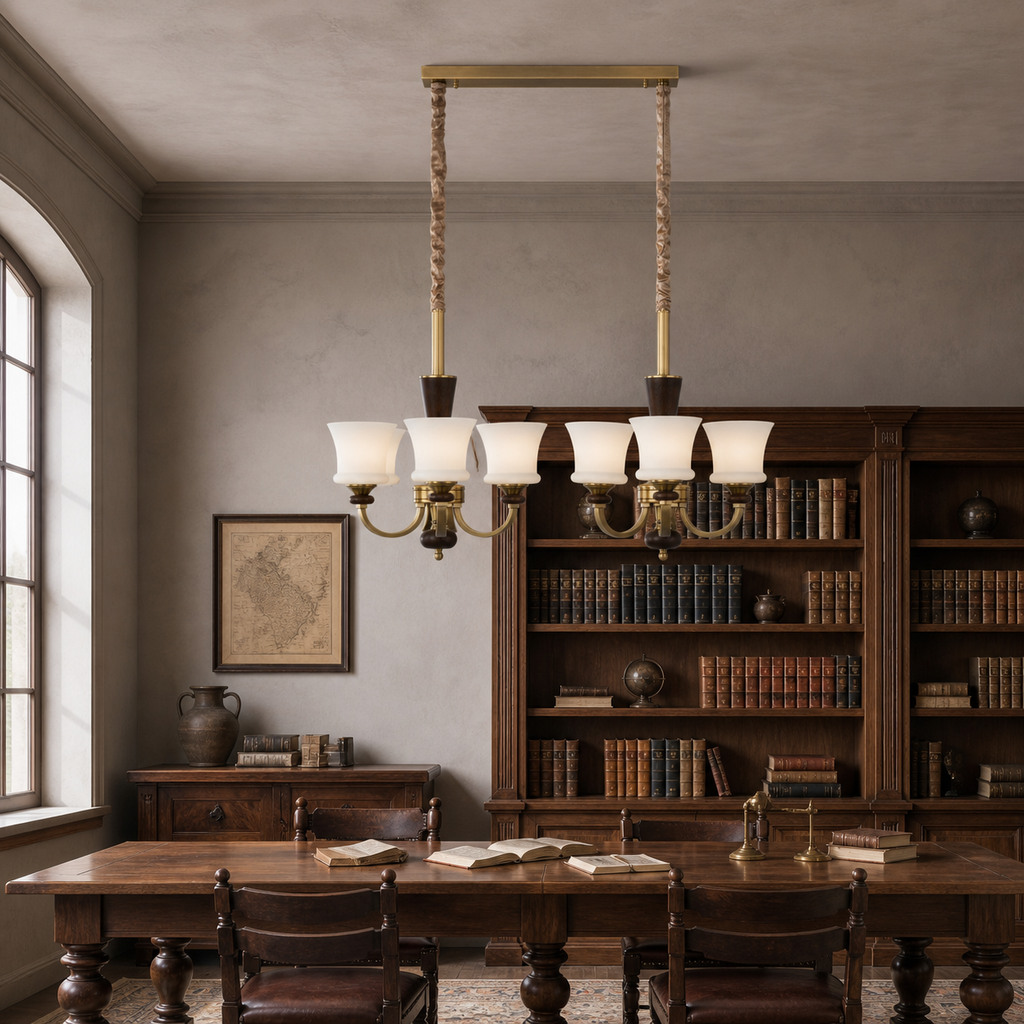 W&F Collection | Caldrienne Opal Glass Linear Chandelier