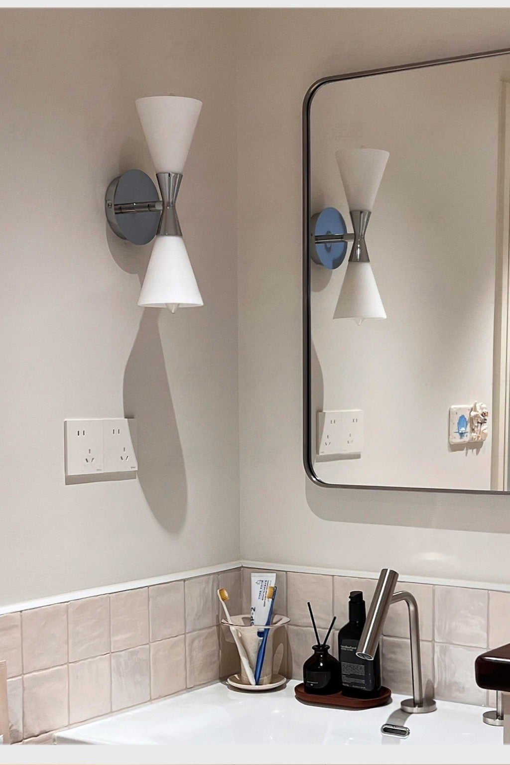 W&F Collection | Double-Ended Frosted Glass Wall Sconce