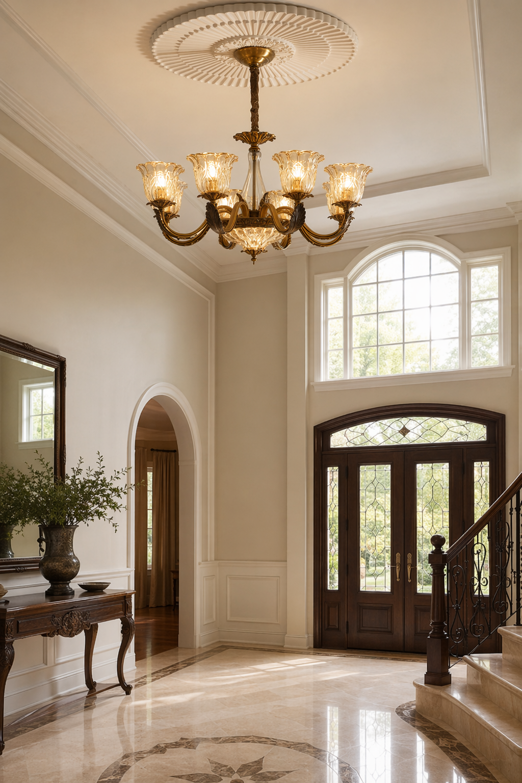 W&F Collection | Baroque Floral Glass Chandelier