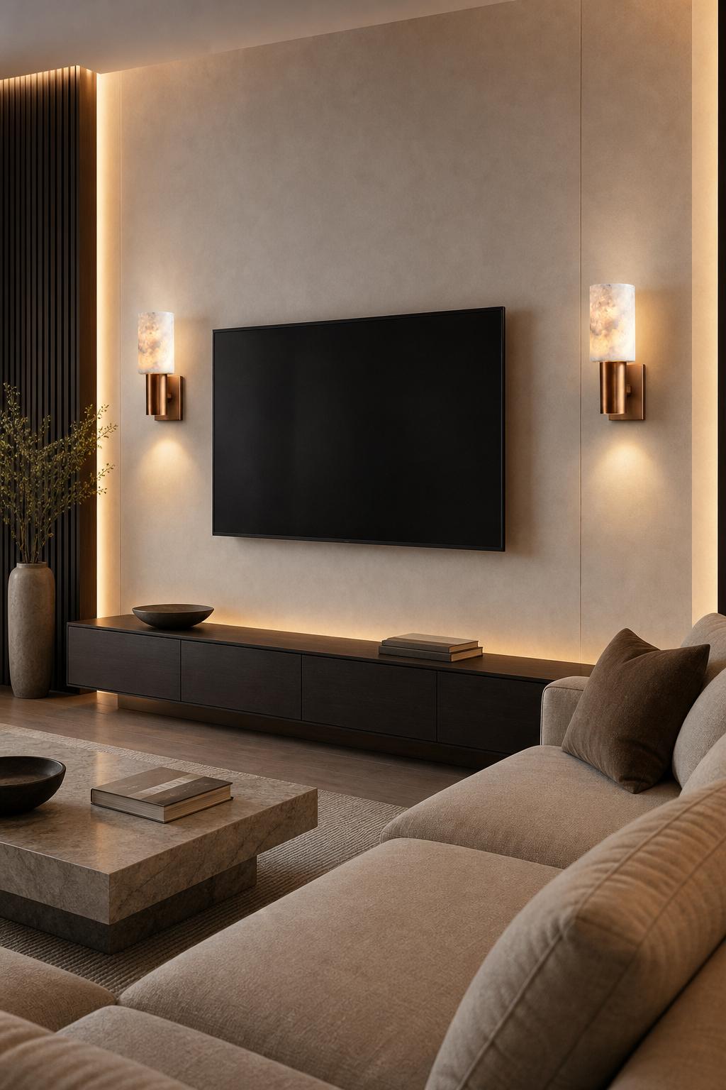 W&F Collection | Azurelith Blue Crystal Cylinder Wall Sconce