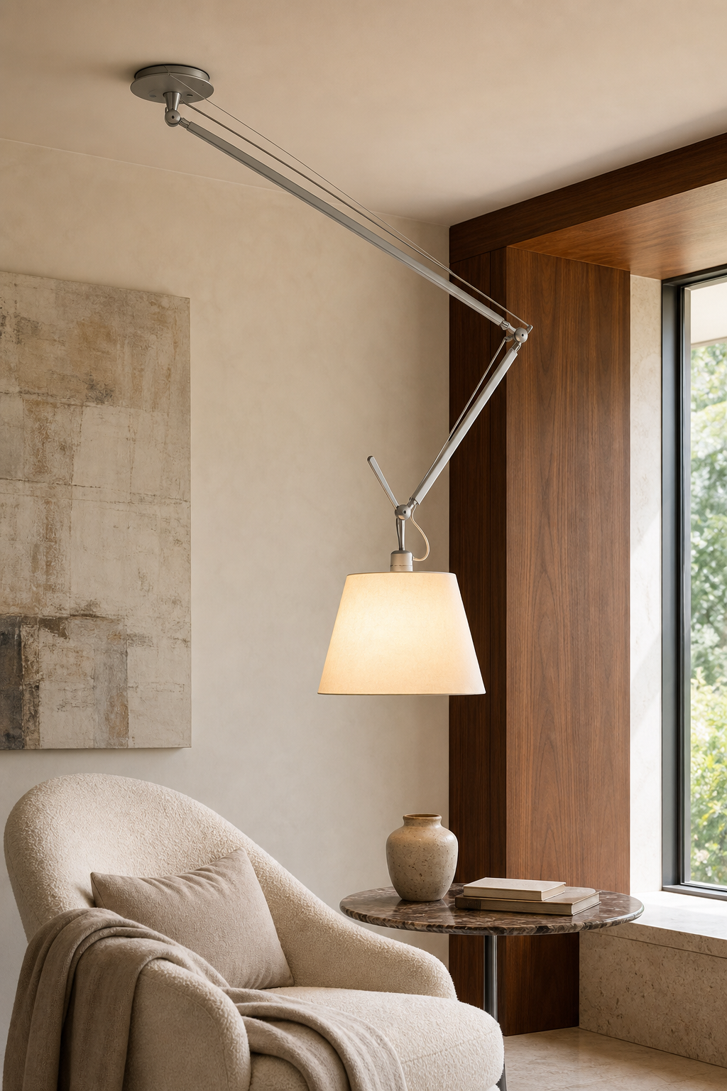 W&F Collection | Bauhaus Adjustable Swing Arm Pendant Light