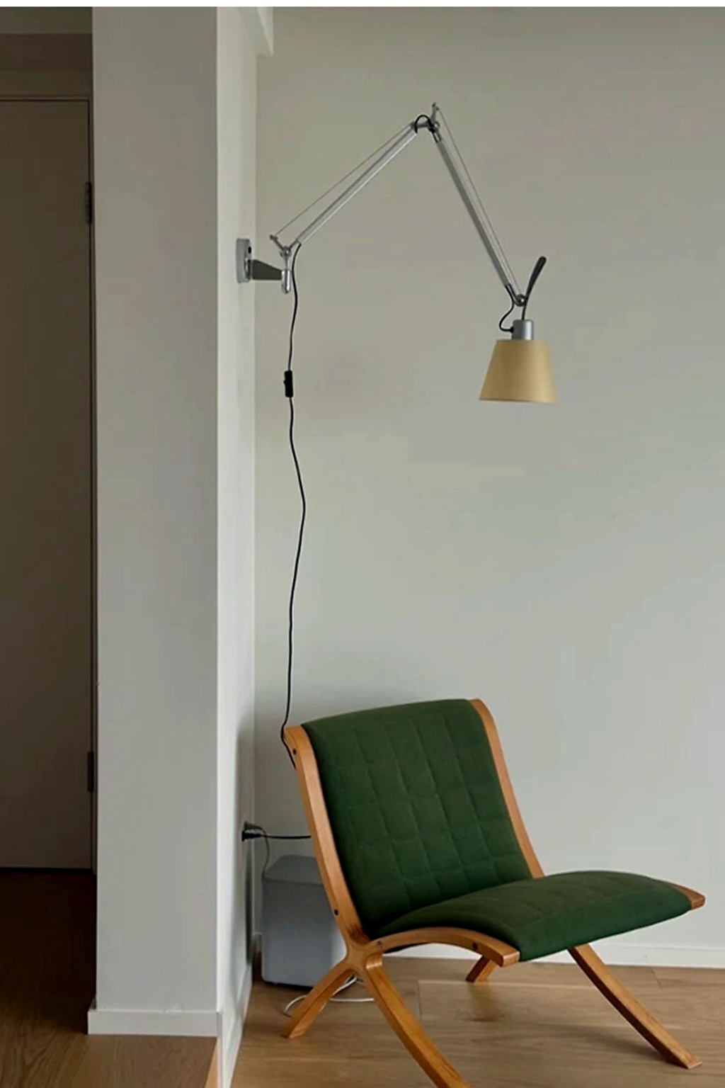W&F Collection | Bauhaus Adjustable Parchment Swing Arm Wall Light