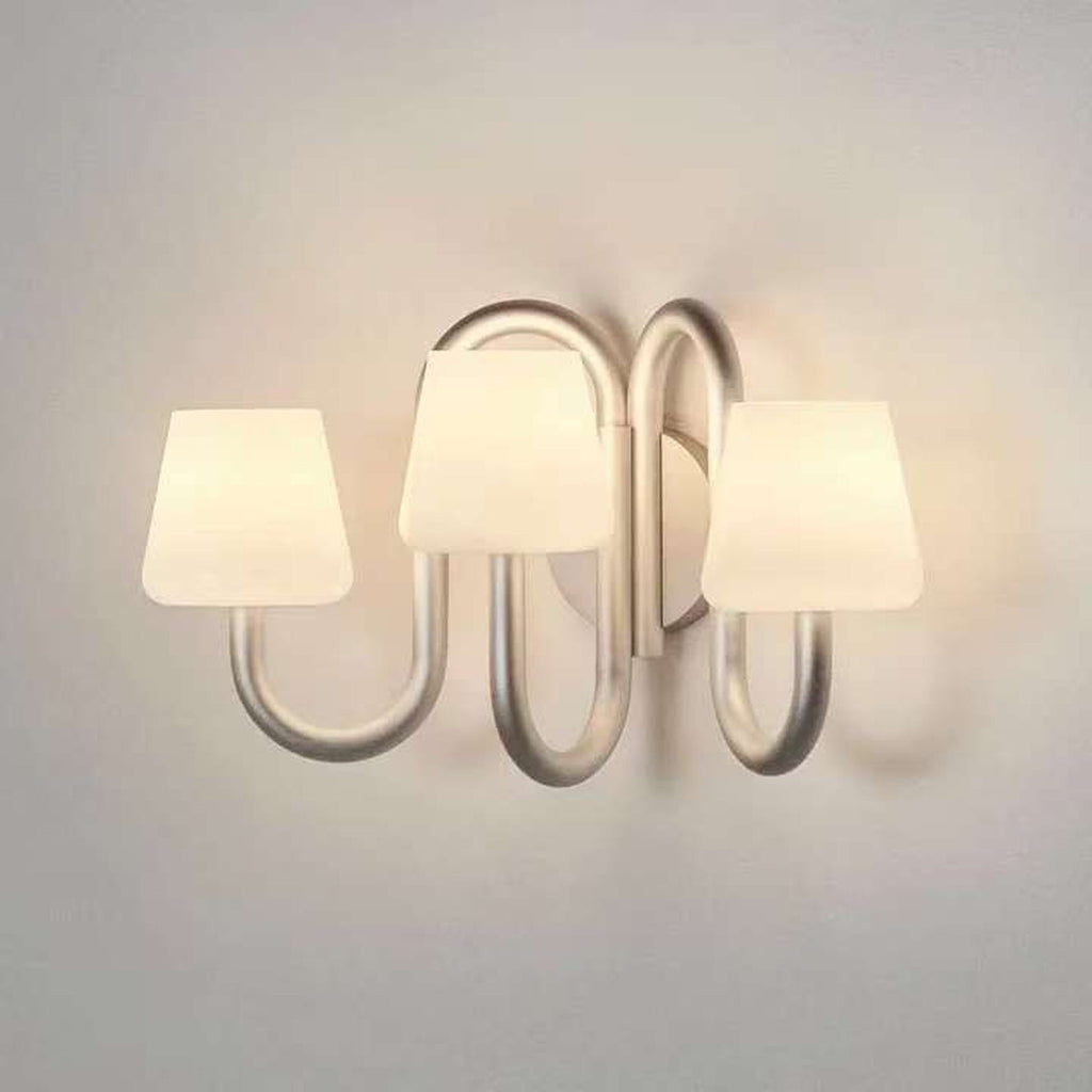 W&F Collection | Apollo Gray Aluminum and Opal Glass Wall Sconce