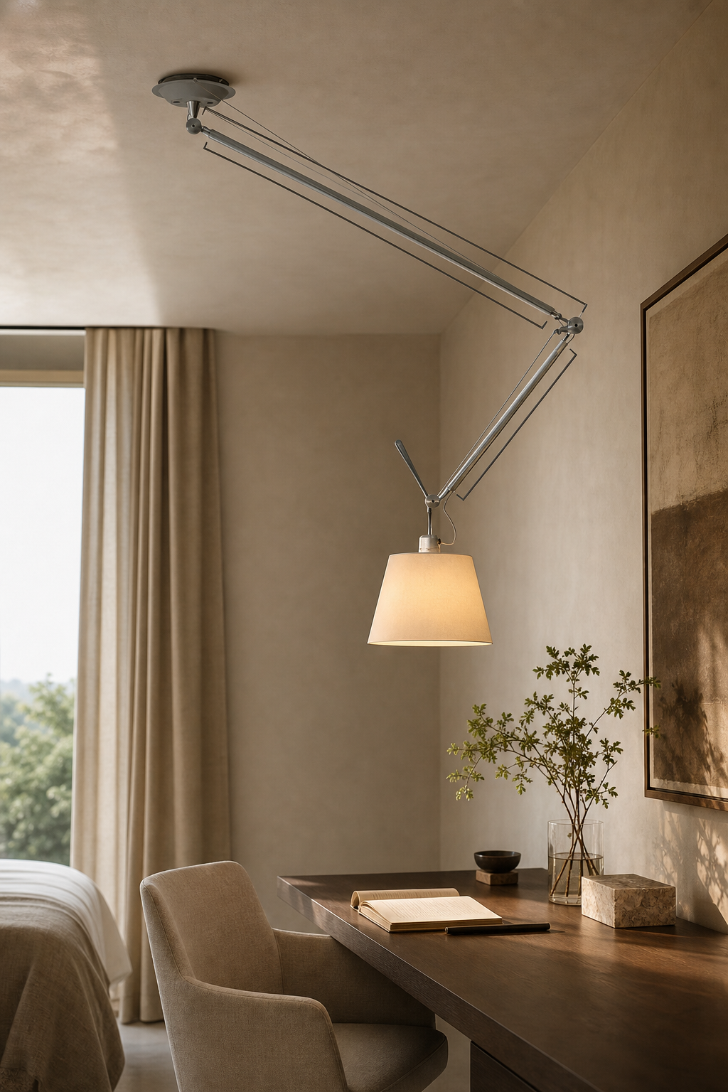 W&F Collection | Bauhaus Adjustable Swing Arm Pendant Light