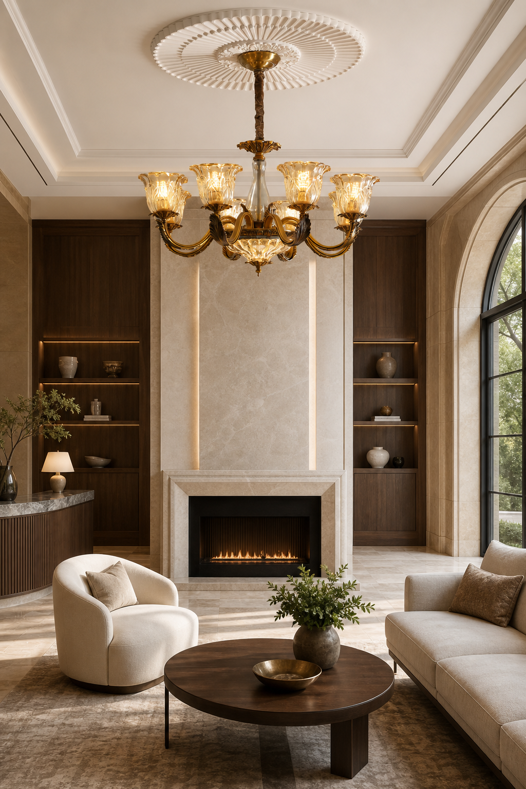 W&F Collection | Baroque Floral Glass Chandelier