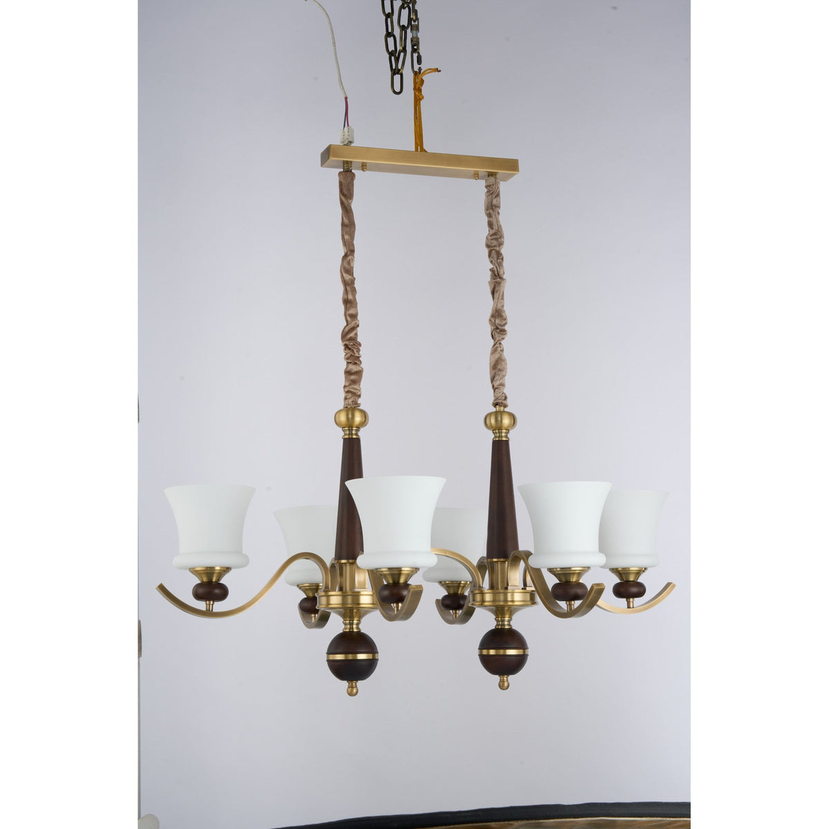 W&F Collection | Brontelle Opal Glass Linear Chandelier