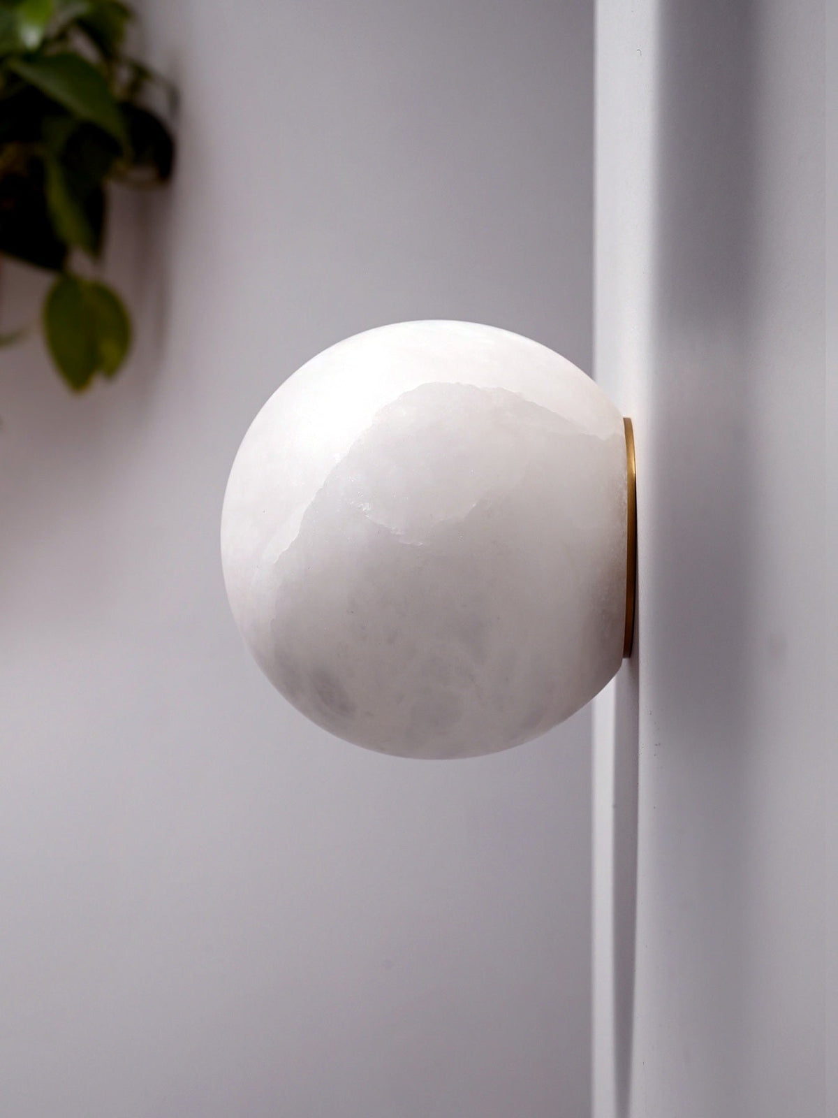 W&F Collection | Alabaster Globe Wall Sconce in Natural Brass, 3 Sizes