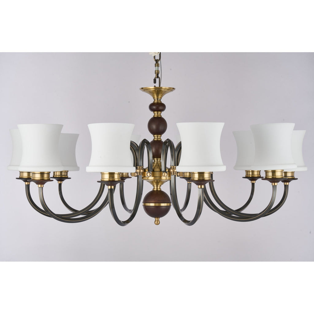 W&F Collection | Ebonelle Opal Glass Chandelier