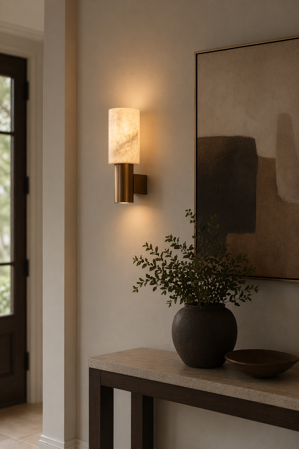 W&F Collection | Azurelith Blue Crystal Cylinder Wall Sconce