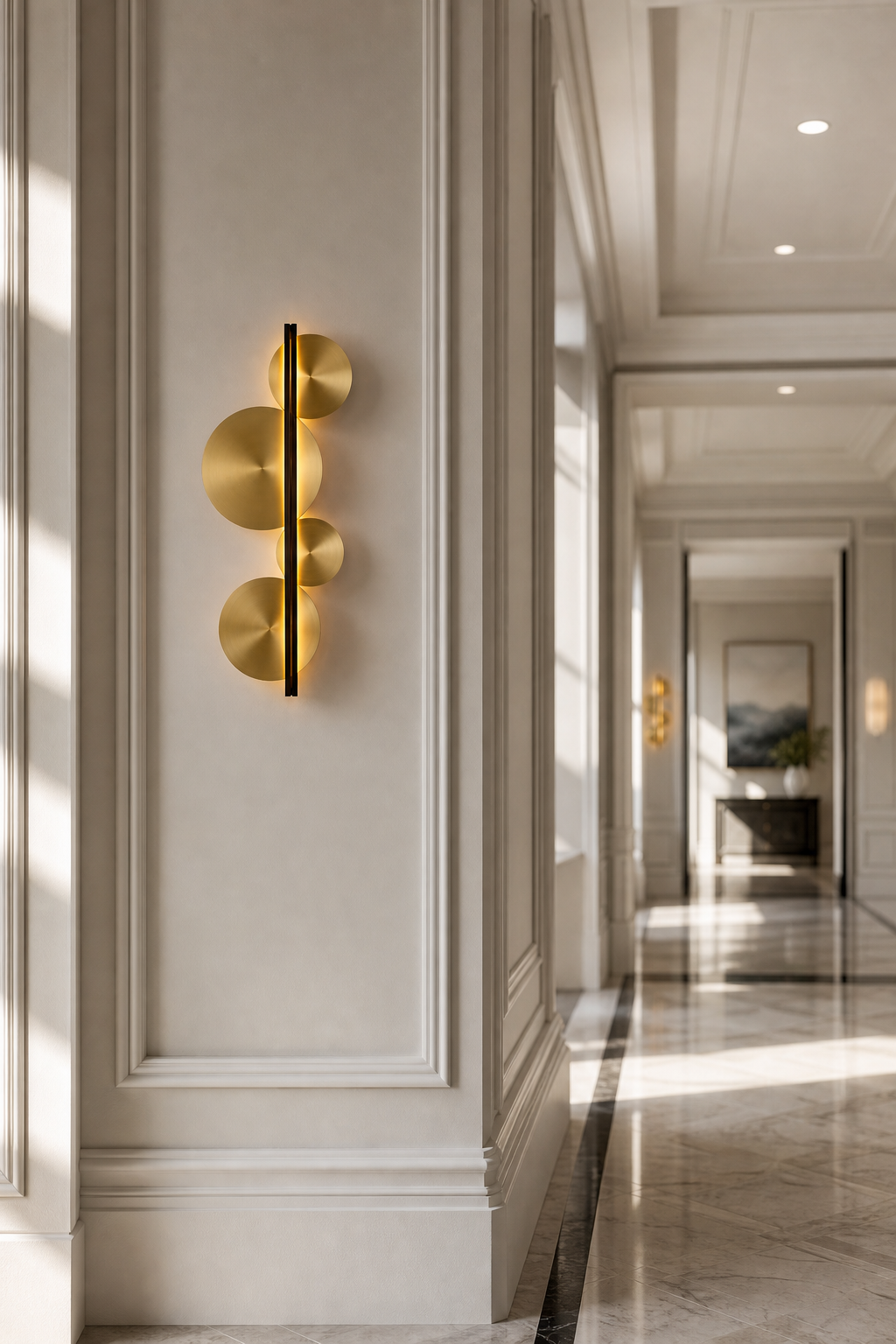 W&F Collection | Brass Disc LED Wall Sconce
