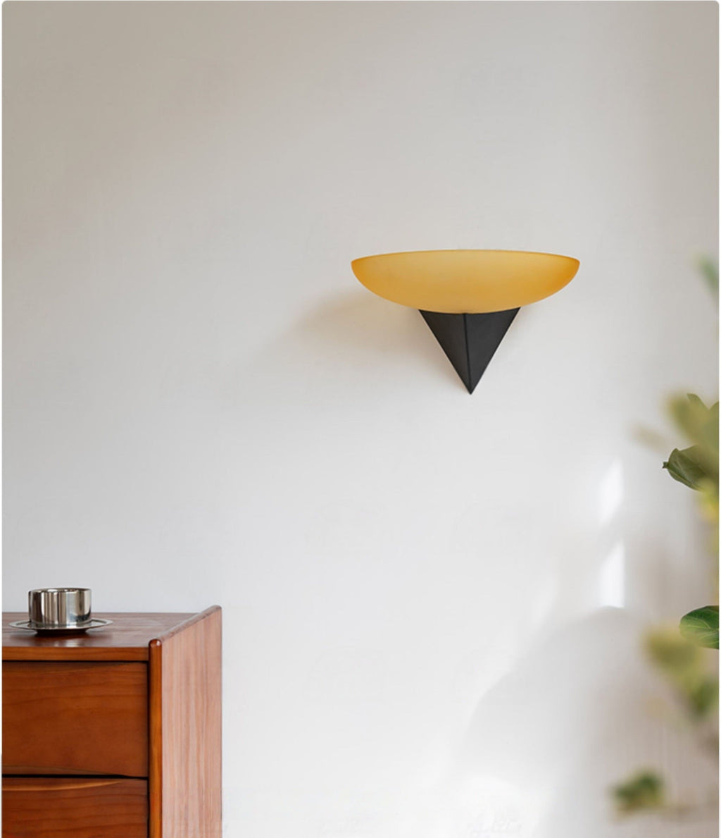 W&F Collection | Asymmetric Acid-Washed Glass Wall Sconce